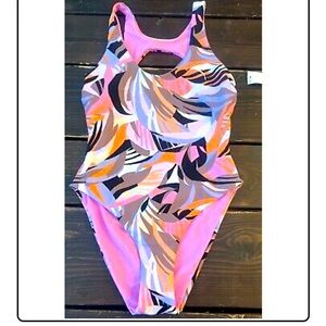 Billabong Kikirio Cut-out Open Back One Piece Reversible Sexy Swimsuit